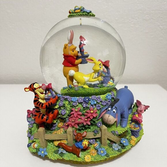 Disney Store Winnie the Pooh Musical Snow Globe Egg Hunt Easter Parade - Picture 7 of 12